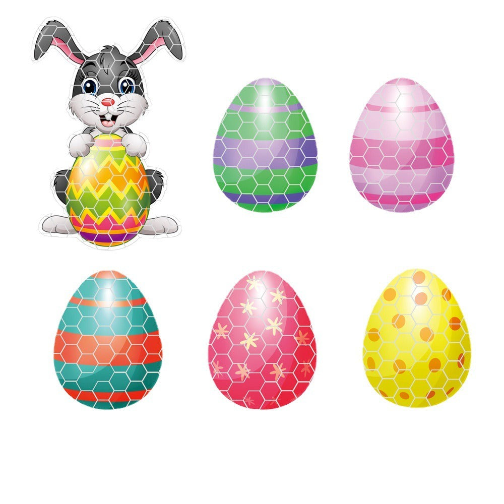 Reflective honeycomb lattice soft magnetic car sticker Easter Easter egg rabbit Santa Claus