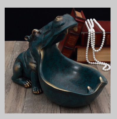 Hippo Decoration Creative Home Living Room Shoe Cabinet Sundries Organizer Ornament
