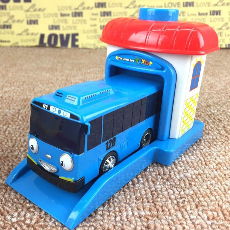 Toy pull back bus