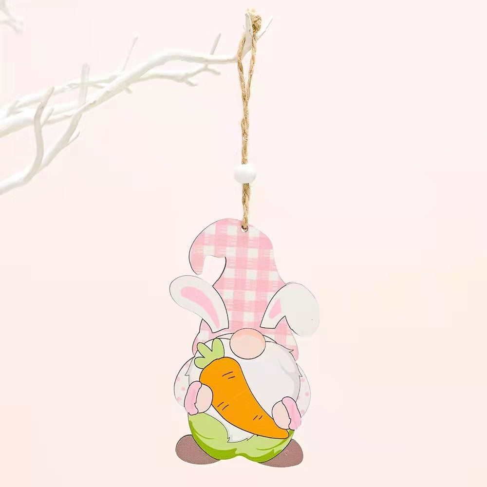 New Easter Wooden Rudolph Rabbit Radish Ornament Ornament