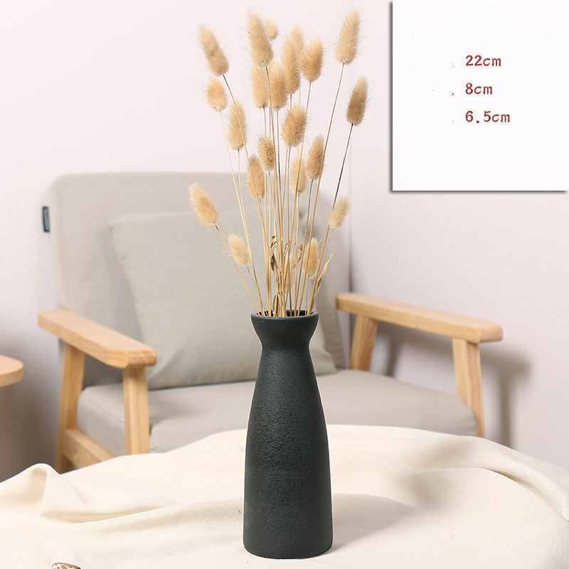 White black ceramic vase