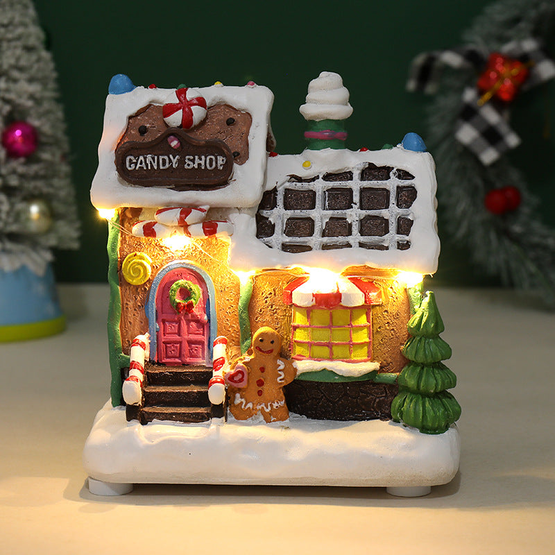 Christmas gifts, Christmas creative ornaments, electric music, glowing snow house, small house