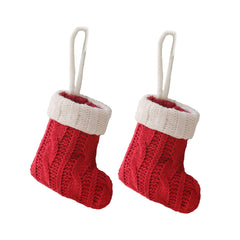 Christmas Decoration Mini Knitted Socks Christmas Tableware Set Knife and Fork Set Socks Home Decoration Products