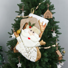 New Christmas gold hot stamping socks candy bag pendant gift bag Christmas socks gift bag