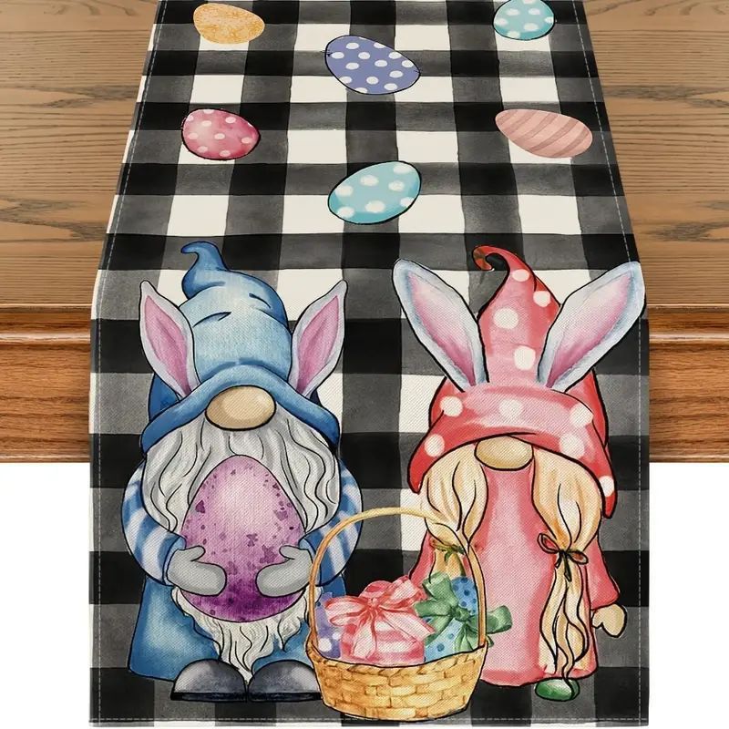 Linen Easter Rabbit Egg Restaurant Holiday Decoration Tablecloth