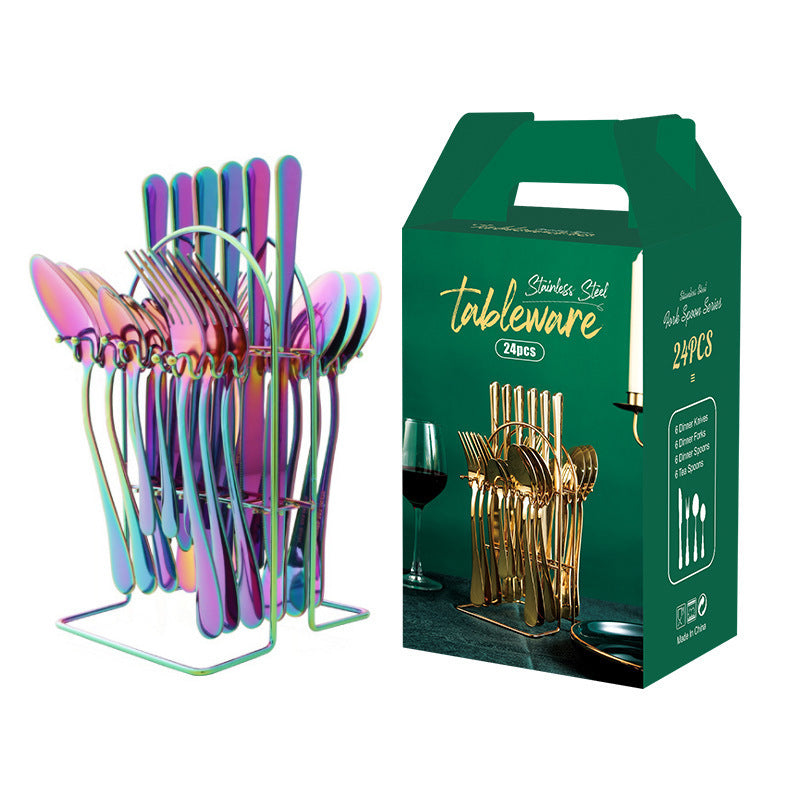 Gold Dinnerware Set Stainless Steel Tableware Set Knife