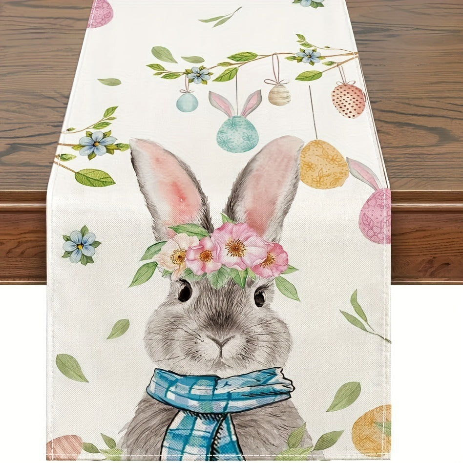 Linen Easter Rabbit Egg Restaurant Holiday Decoration Tablecloth