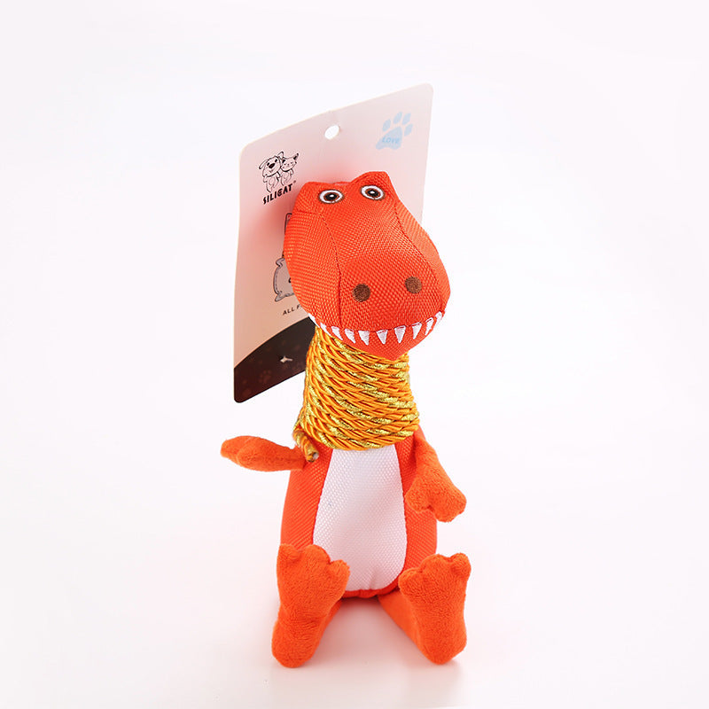 Pet Dog Chewing Sound Plush Dinosaur Toy Three-color Paper Card