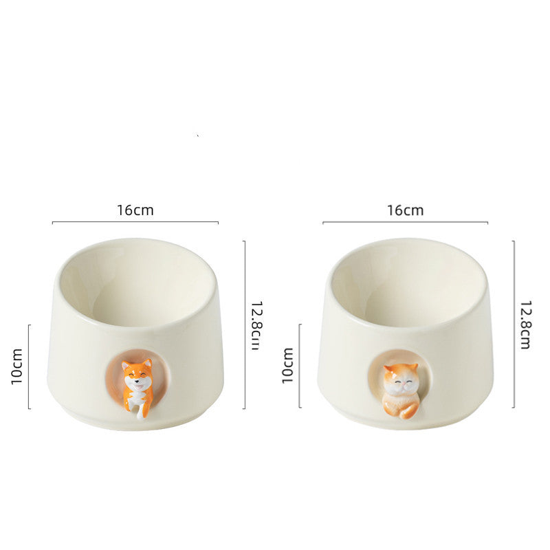 Protect Cervical Vertebrae Cat Food Bowl Dog Double