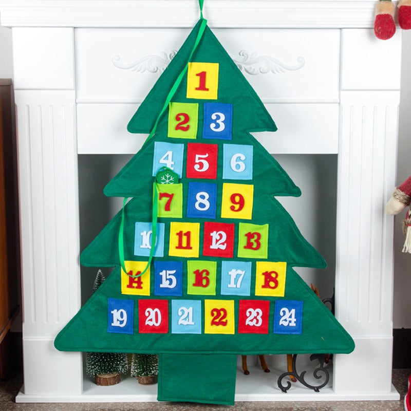 Christmas Countdown Calendar Christmas Decorative Supplies Non woven