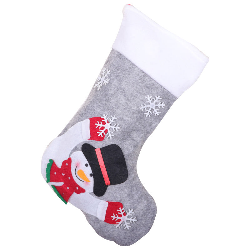 Christmas Socks Gift Bag Grey Christmas Decorative Candy Bag Christmas Tree Pendant