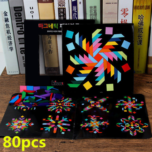 Magnetic patch jigsaw puzzle toy