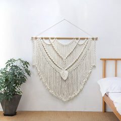 Room Decor Hand Woven Tapestry Wall Curtains With Bohemian Leaves