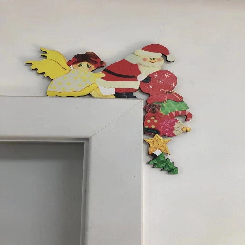 Christmas door frame decoration Christmas door corner door frame decoration
