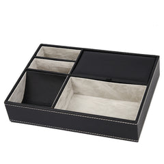Faux Leather Valet Tray Nightstand Or Dresser Top Organizer