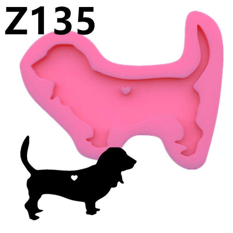 Dog Fondant Baking Cake Soft Pottery Keychain Epoxy Mould