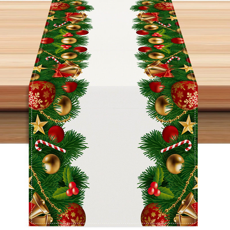 Christmas Bell Table Flag Christmas Day Cabinet Decoration Tablecloth Mat Tea