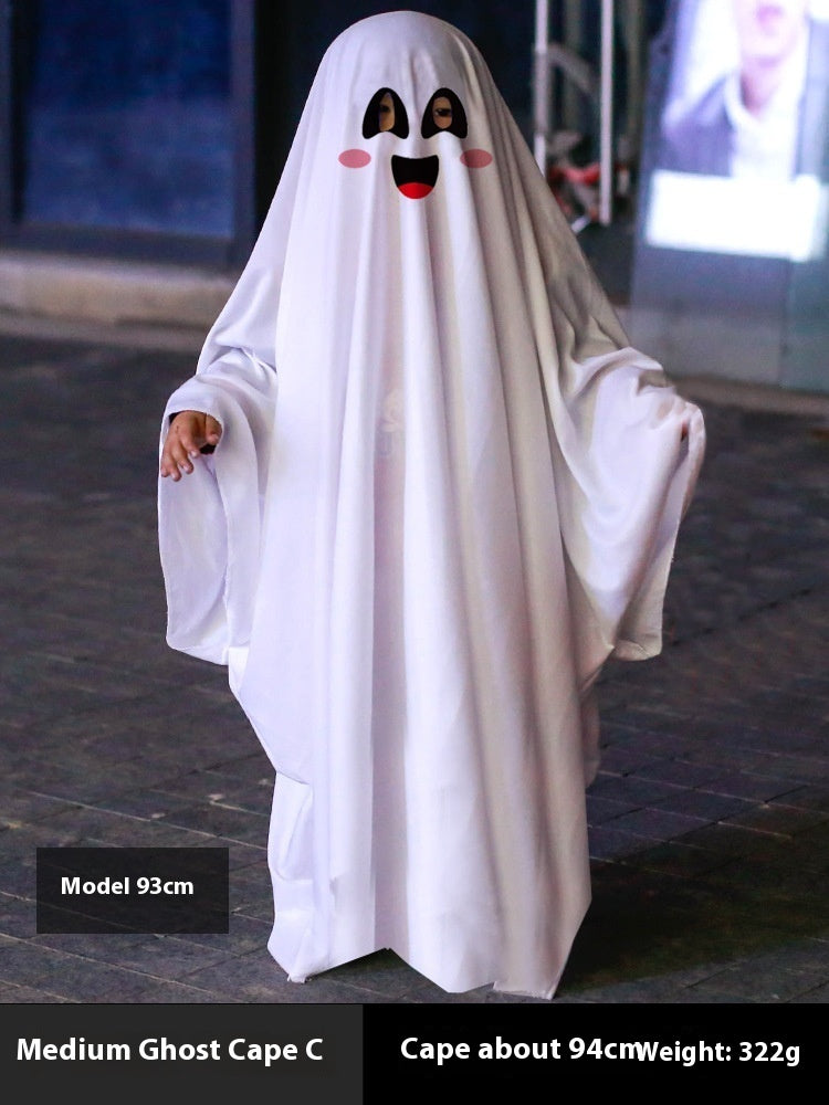 Halloween Party White Costume Ghost Cloak Robe