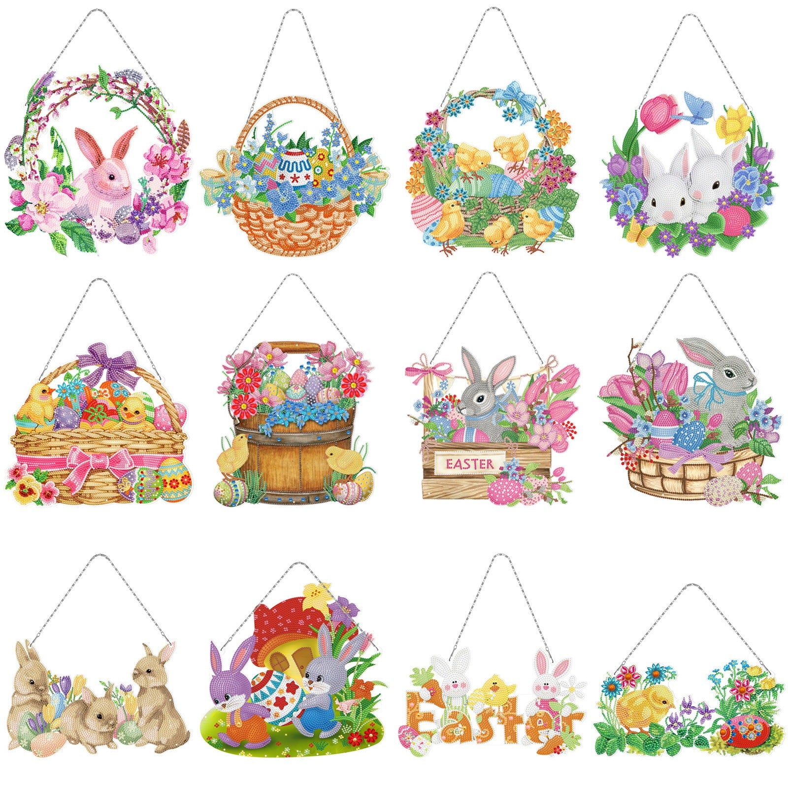Handmade DIY Diamond Painting Cartoon Easter Bunny
