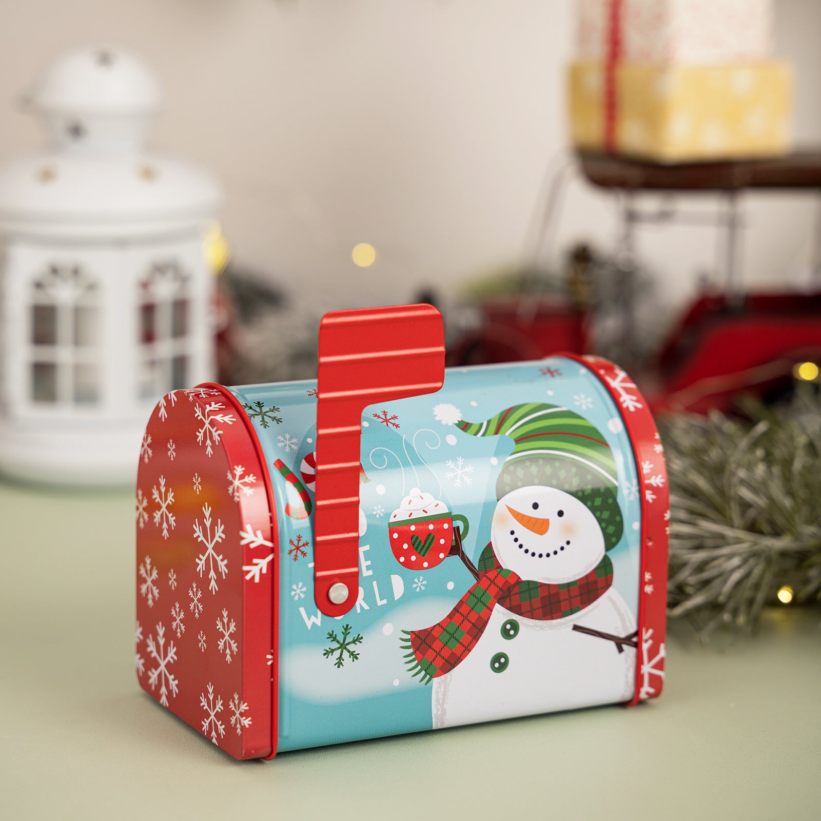 New Christmas decoration products, Christmas mailbox, tin box, gift box, candy box, gift box, ornament