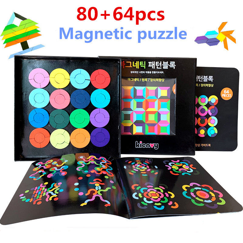 Magnetic patch jigsaw puzzle toy