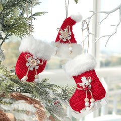 Christmas Socks, Red Plush Gloves, Christmas Tree Decoration Set, Christmas Decoration Pendant, Creative Pendant