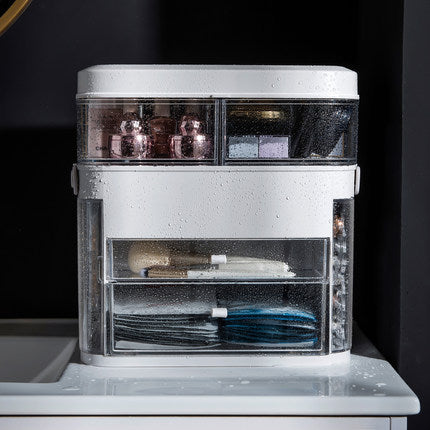 Makeup Organizer With Mirror LED light Large Capacity Jewelry Rack