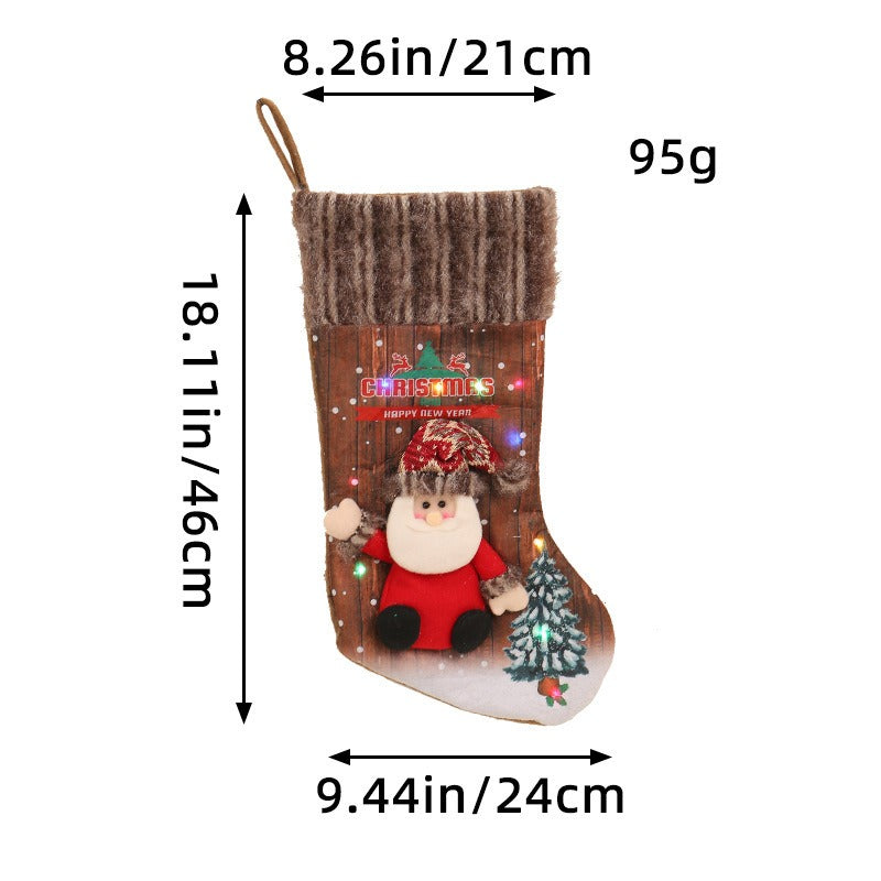 Christmas lights Christmas socks Christmas tree decorations children's gift bags fireplace decorations socks