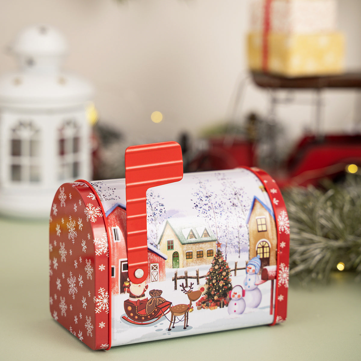 New Christmas decoration products, Christmas mailbox, tin box, gift box, candy box, gift box, ornament