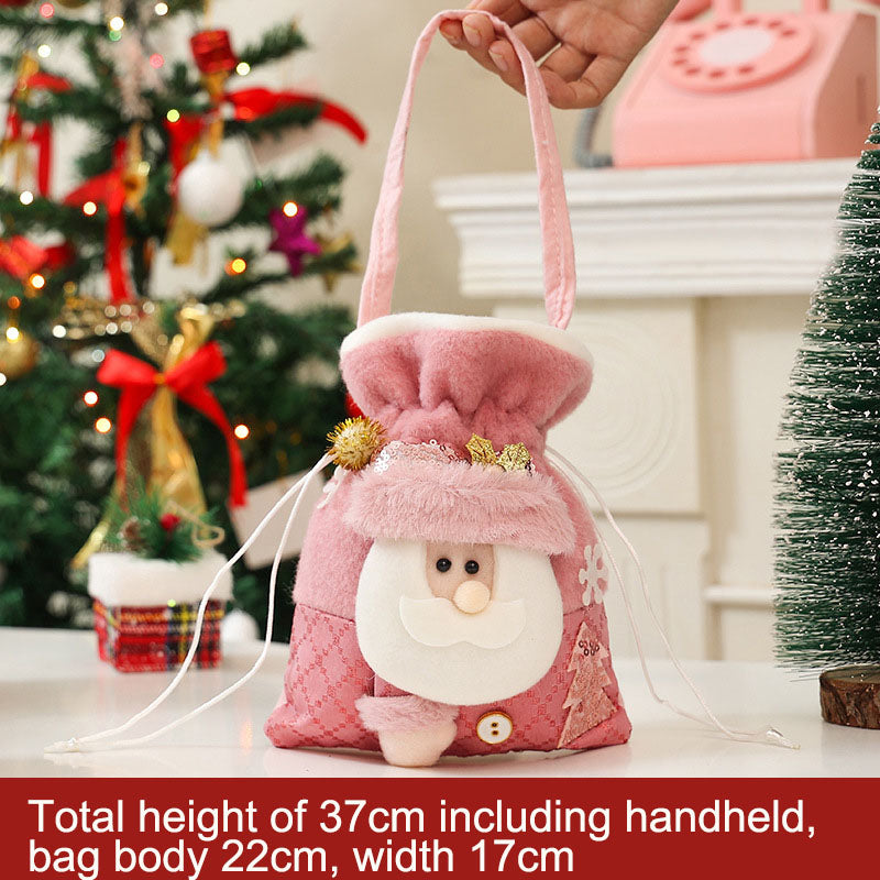 Christmas gift bag, pink glitter kindergarten candy bag