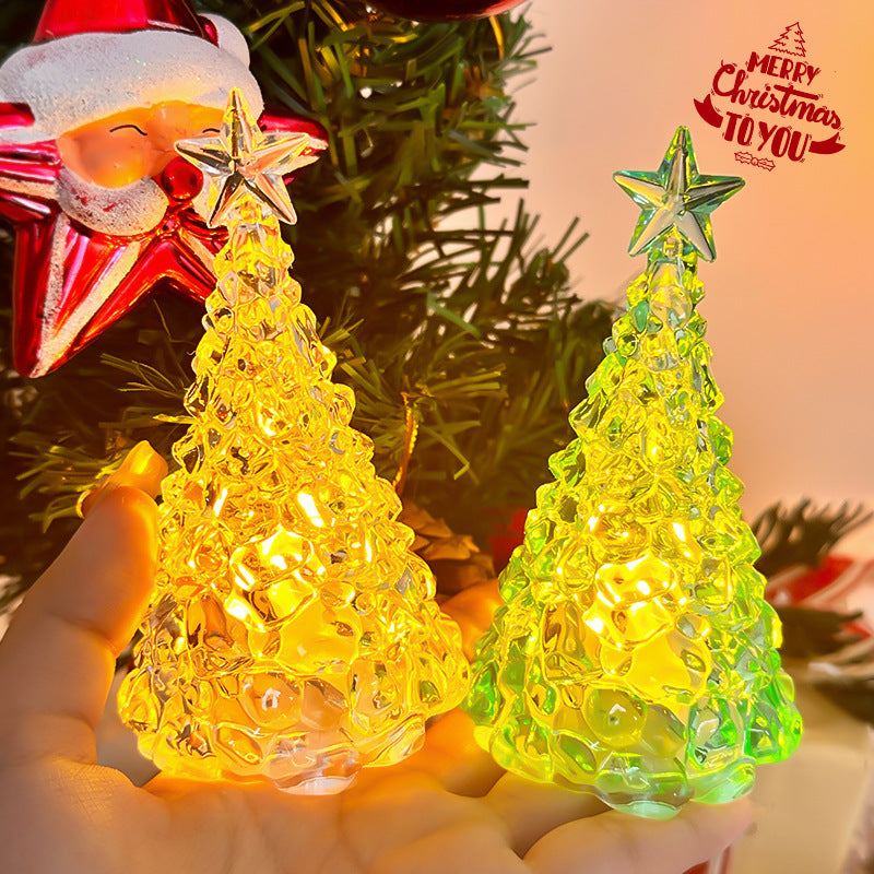 Christmas Star Tree Night Light LED Room Decoration Iceberg Atmosphere Light Children's Christmas Gift Desktop Ornament