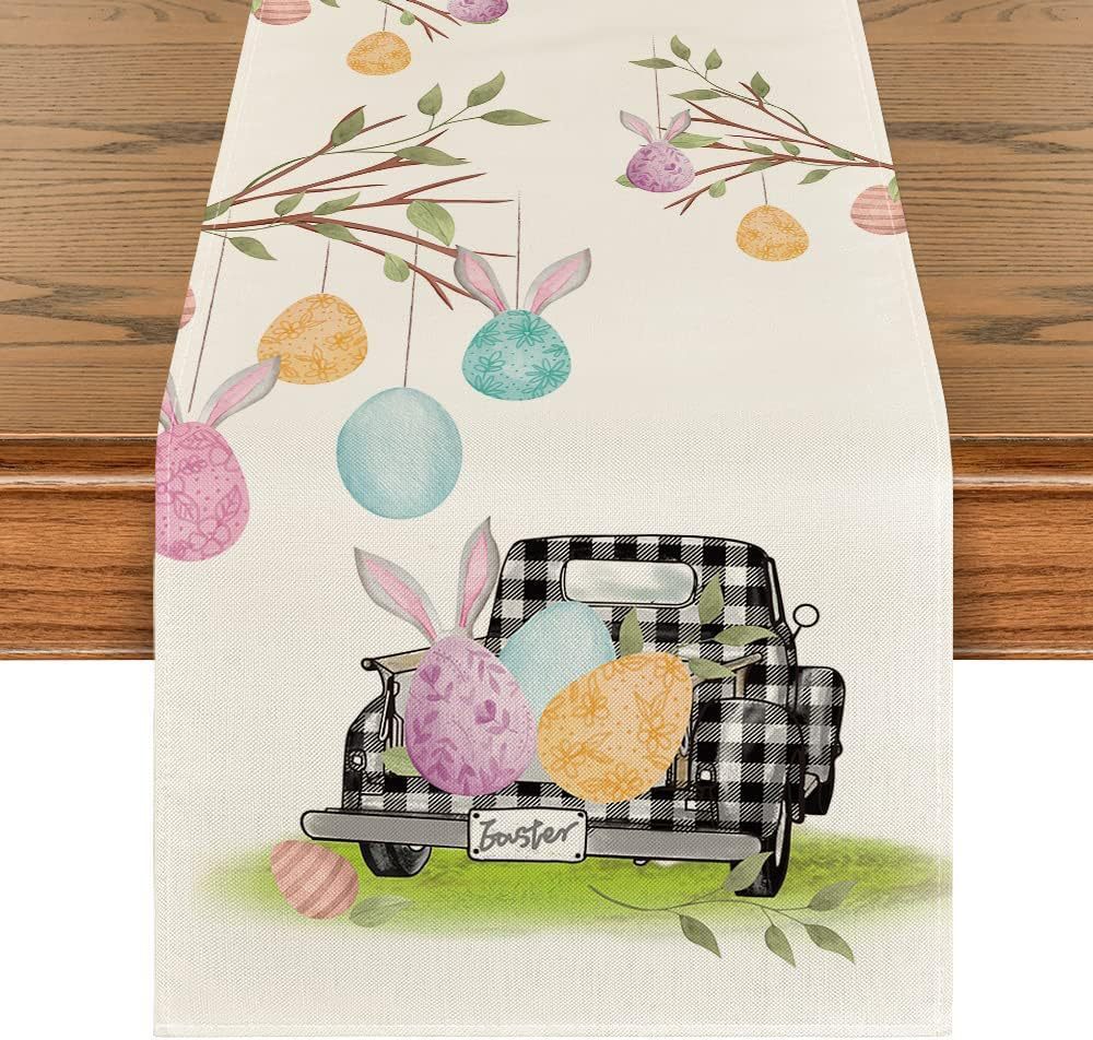 Linen Easter Rabbit Egg Restaurant Holiday Decoration Tablecloth