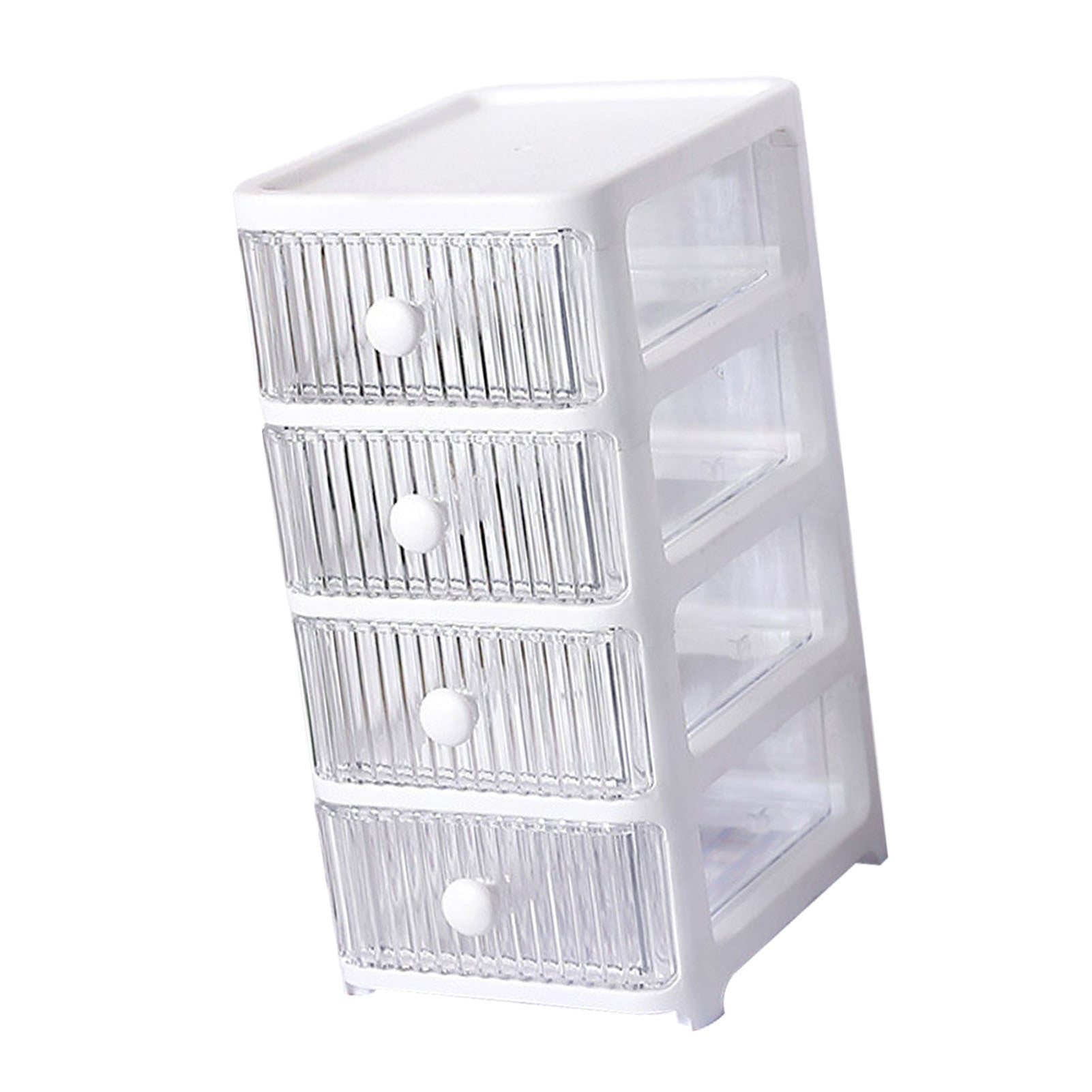 Desktop Storage Box with Drawers Multi Layers Transparent Multifunctional Stackable Desk Organizer for Home Bedroom Office 4 Layer
