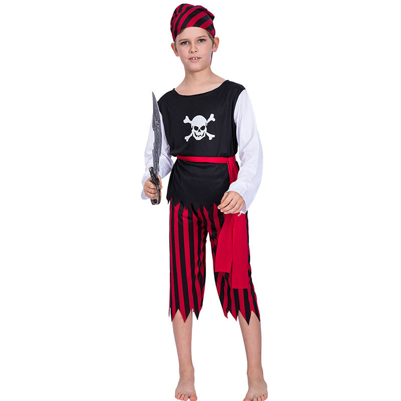 Halloween Cosplay Pirate Skull Boy Costume