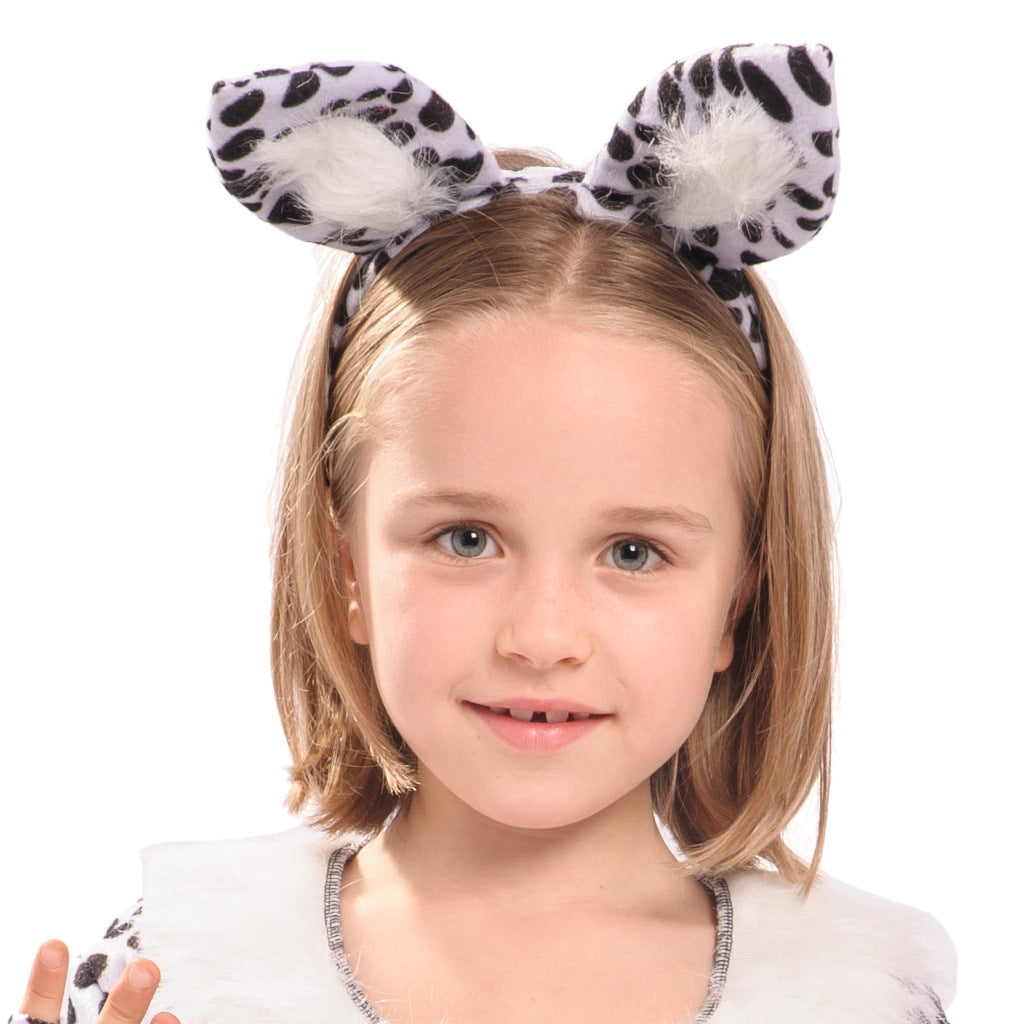 Children's white leopard cosplay costume