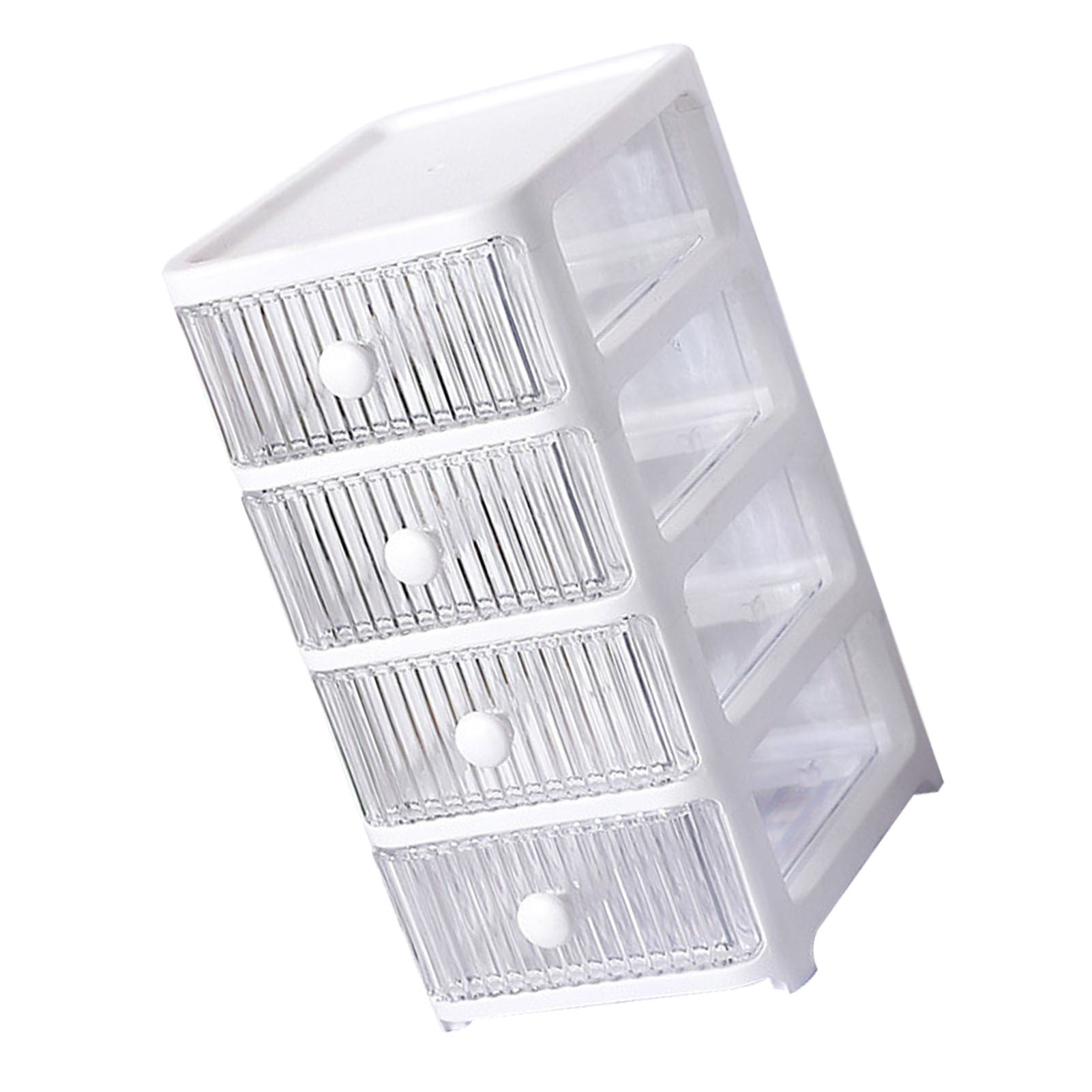 Desktop Storage Box with Drawers Multi Layers Transparent Multifunctional Stackable Desk Organizer for Home Bedroom Office 4 Layer