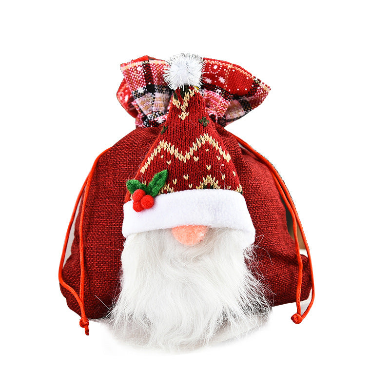 Christmas Faceless Doll Tote Bag Creative Christmas Apple Bag Candy Bag Christmas Gift Bundle Pocket