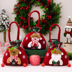 Christmas thick velvet gift bag, candy bag, Christmas Eve apple packaging box, Christmas gift bag