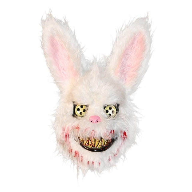Evil Bloody Rabbit Mask Bloody Plush Bear Mask Halloween Horror Masks Masquerade Party Cosplay Masque Easter Props Tricky Mask