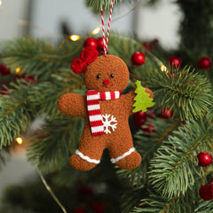 New Christmas Decoration Gingerbread Man Doll Small Pendant Christmas Tree Accessories Pendant 3-Piece Set