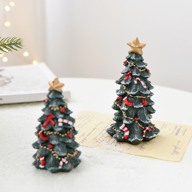 Christmas resin mini Christmas tree ornament desktop small ornament Christmas gift Christmas decoration