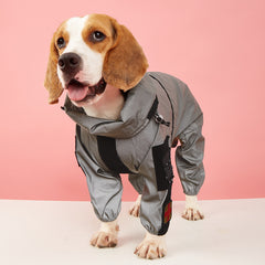 Pet Reflective All-inclusive Four-legged Large Dog Raincoat