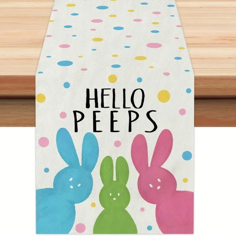 Linen Easter Rabbit Egg Restaurant Holiday Decoration Tablecloth