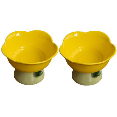 Ceramic Protection Cervical Vertebra Anti-overturningCat Dog Flower Bowl