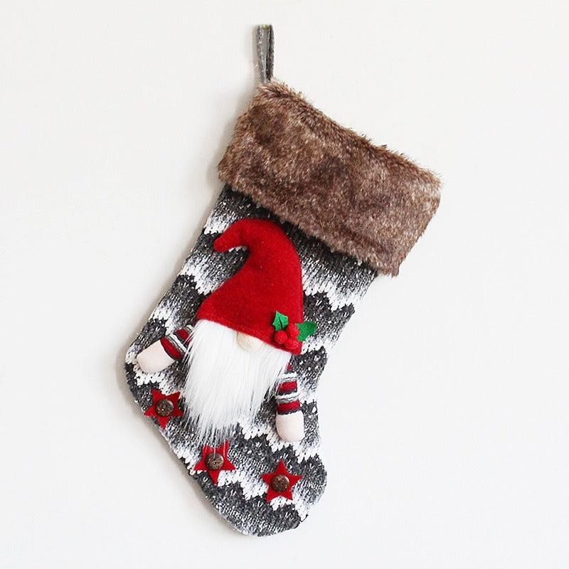 Christmas Tree Pendant 3D Christmas Socks Faceless Doll Gift Bag Plush Dwarf Old Man Candy Socks