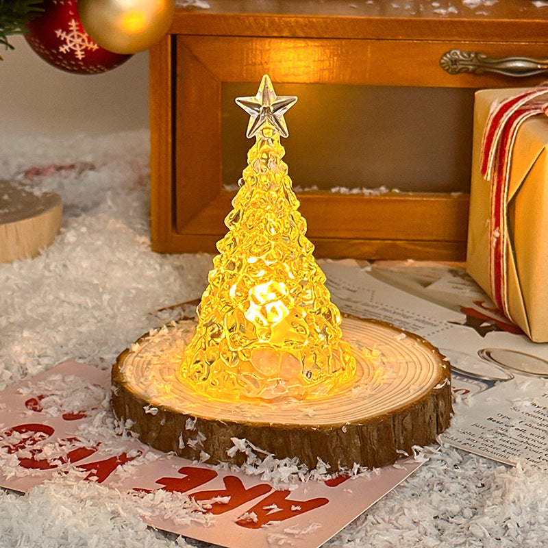 Christmas Star Tree Night Light LED Room Decoration Iceberg Atmosphere Light Children's Christmas Gift Desktop Ornament
