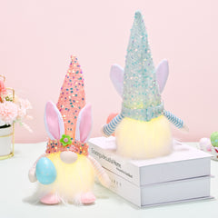 New Easter decoration with lighted sequin hat faceless doll doll Easter decoration doll