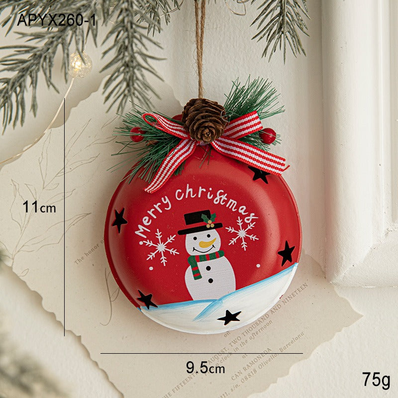 Painted Iron Bell Pendant Christmas Ornament Pendant Shop Decoration Christmas Tree Scene Arrangement