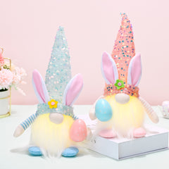 New Easter decoration with lighted sequin hat faceless doll doll Easter decoration doll