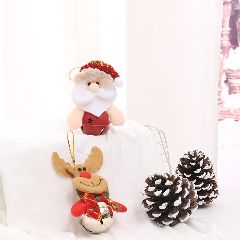 Christmas Tree Small Pendant Old Man Doll Holding Bell Christmas Day Decoration Supplies Small Gifts